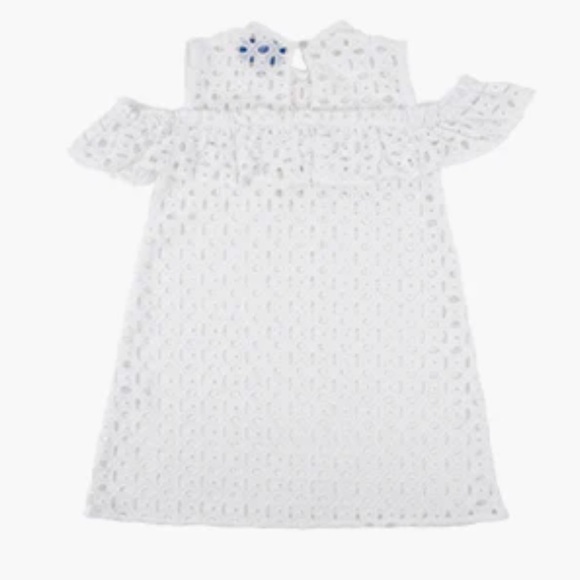NWT FLORENCE FANCY Cold Shoulder White Eyelet Beach Dress - Picture 2 of 10